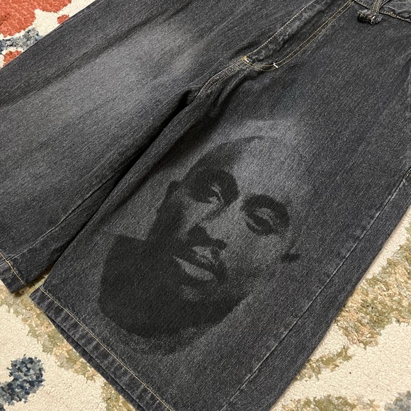 Y2K Tupac Makaveli Jean Shorts - Picture 2 of 5